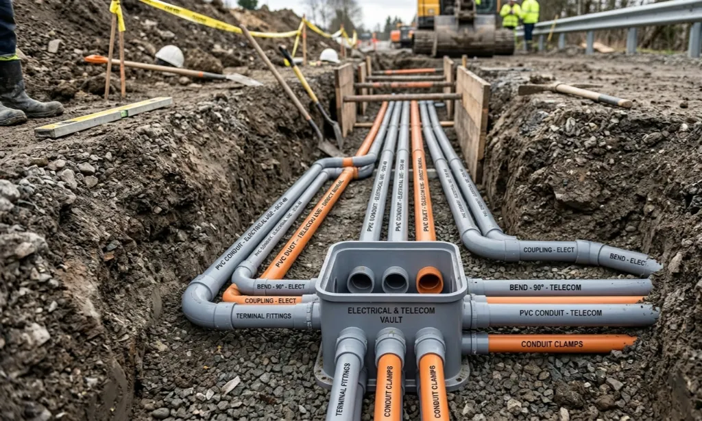 PVC Conduit & Duct Pipe for Electrical & Telecom Use in Saudi Arabia